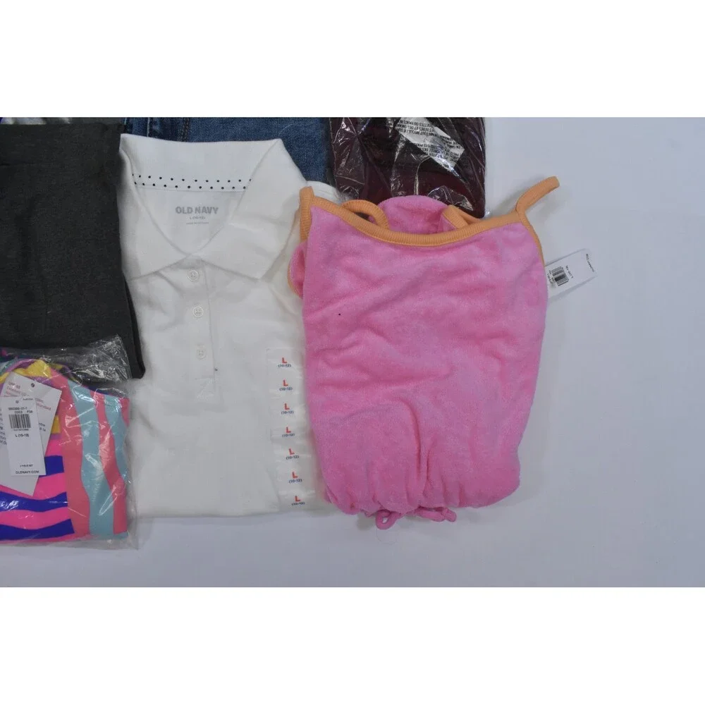 Old Navy Bulk Lot Of 10 Girls Size Large 10/12 Mixed Season Tops Bottoms Shorts